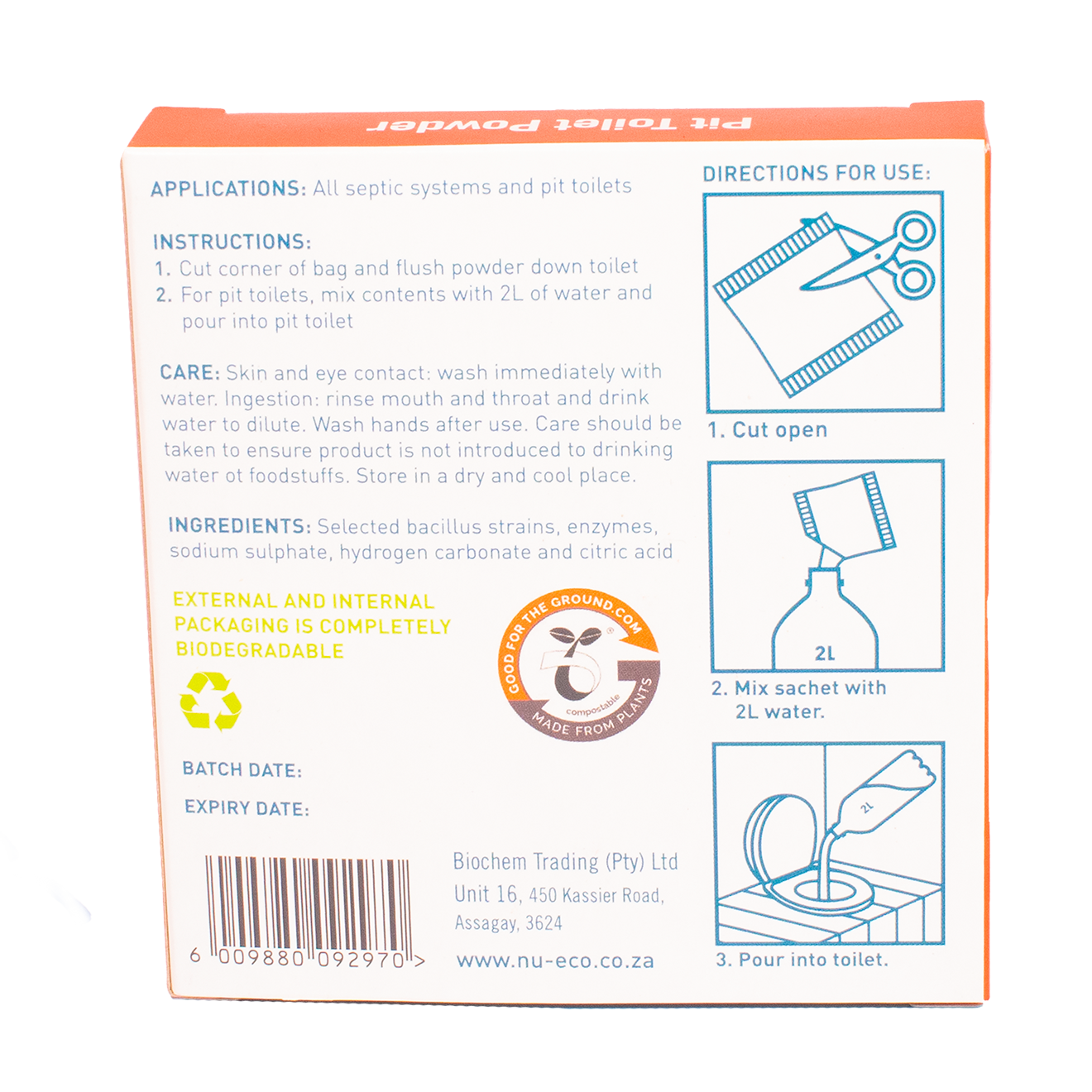 Nu Eco Pit Toilet Powder - Hall's Retail