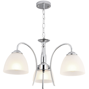 Polished Chrome Chandelier Frosted Glass