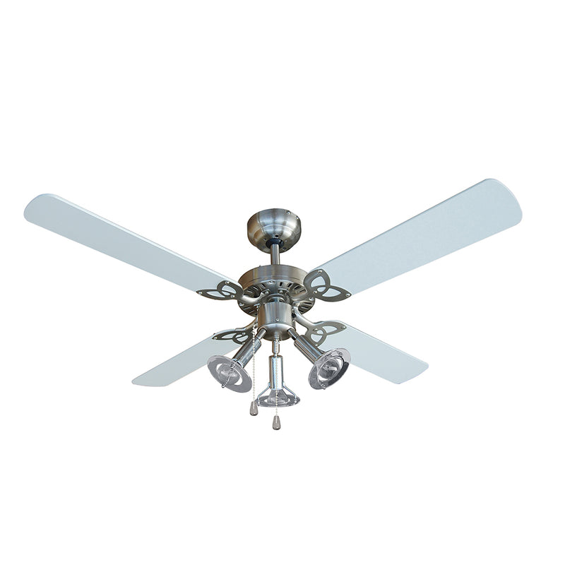 Satin Chrome Maple Wood Fan