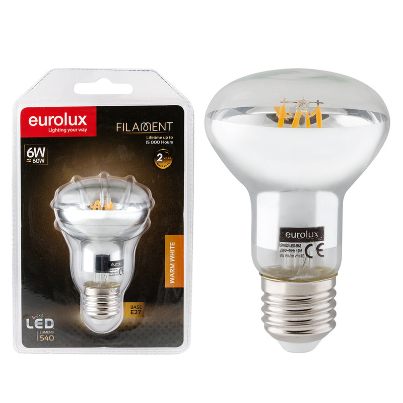Led R63 Filament Reflector E27 6w Ww G1052