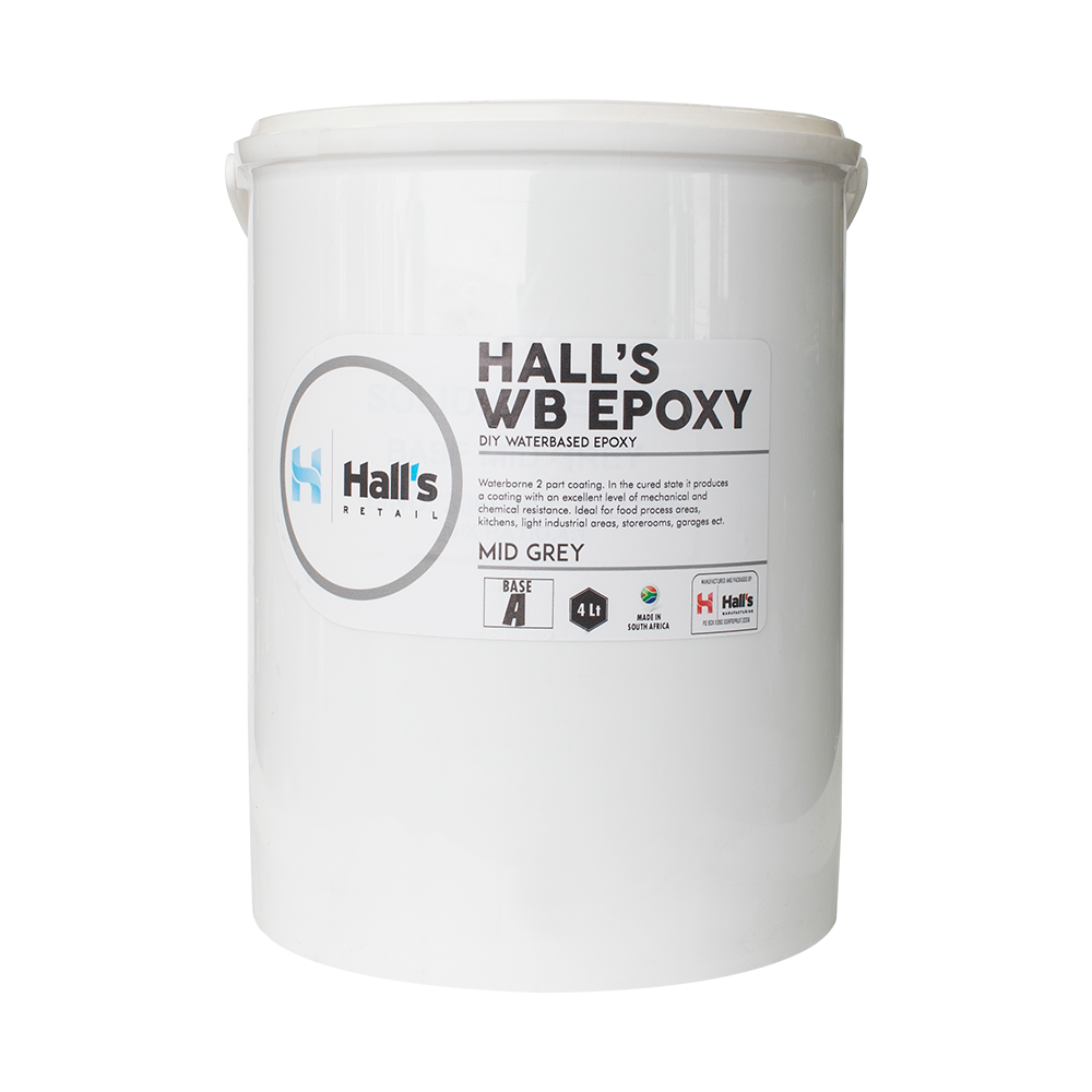 Hall's Water Based Epoxy Mid Grey And Std Colours 5L