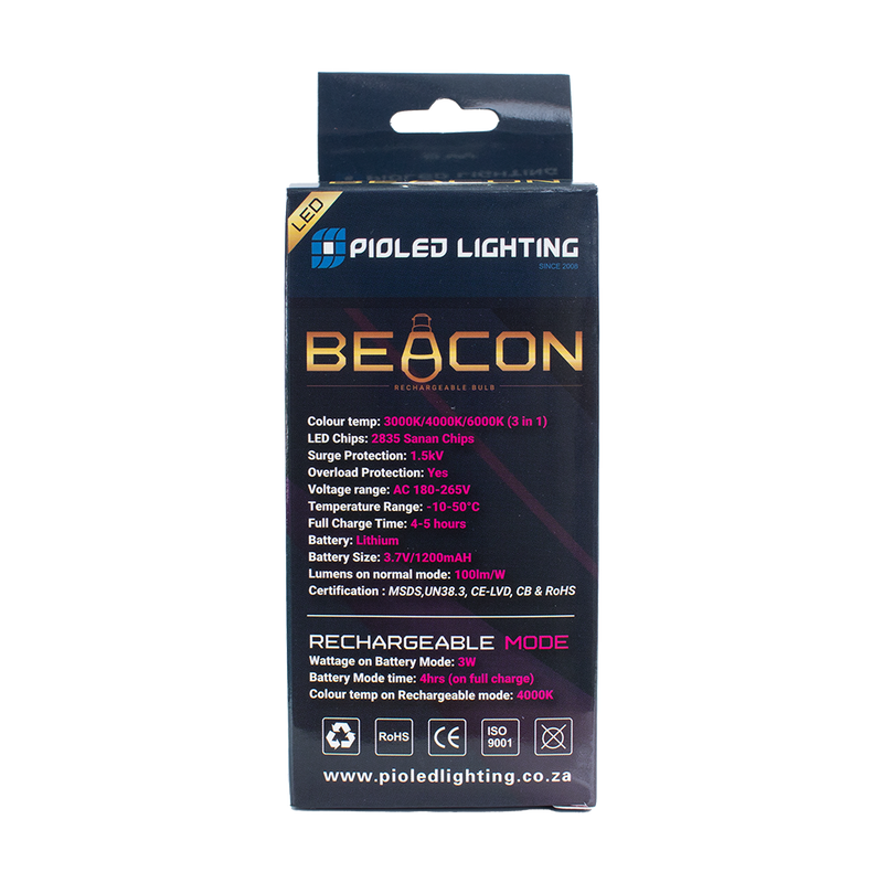 Beacon 6W 3 in 1 Rechargeable Bulb