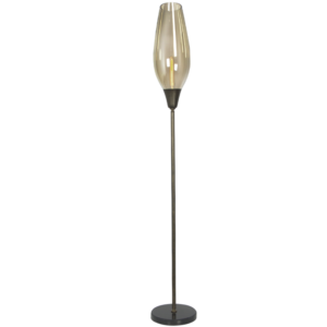 Metal Floor Lamp Cognac Glass Sl081