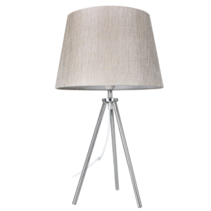 Polished Chrome Table Lamp With Champagne Fabric Shade