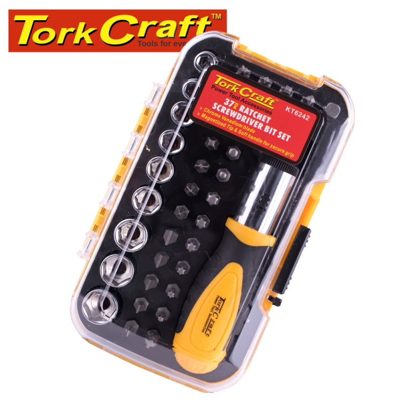 TorkCraft Ratchet Screwdriver with 37pc Bit Set