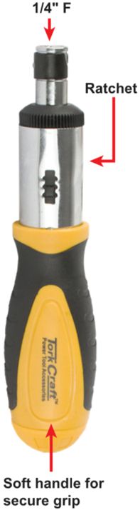 TorkCraft Ratchet Screwdriver with 37pc Bit Set