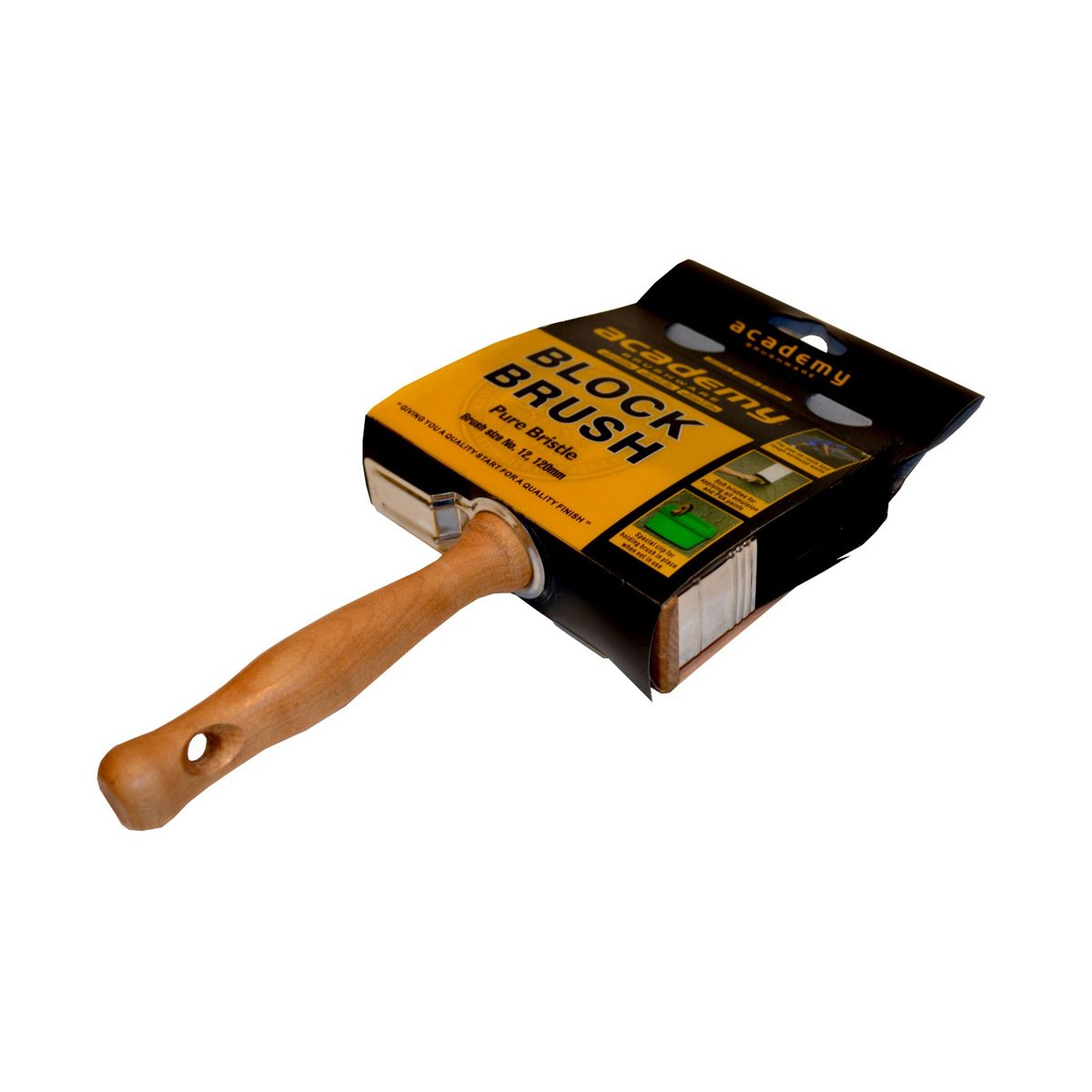 Academy Block Brush Pure Bristle 120mm - Hall's Retail