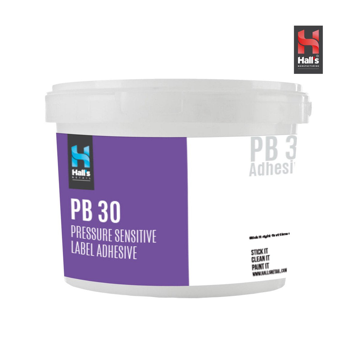 Pb30 Plastic Bucket Label Adhseive - Hall's Retail